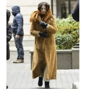 Stand Studio Kylie Faux Shearling Fur Teddy Coat In Camel